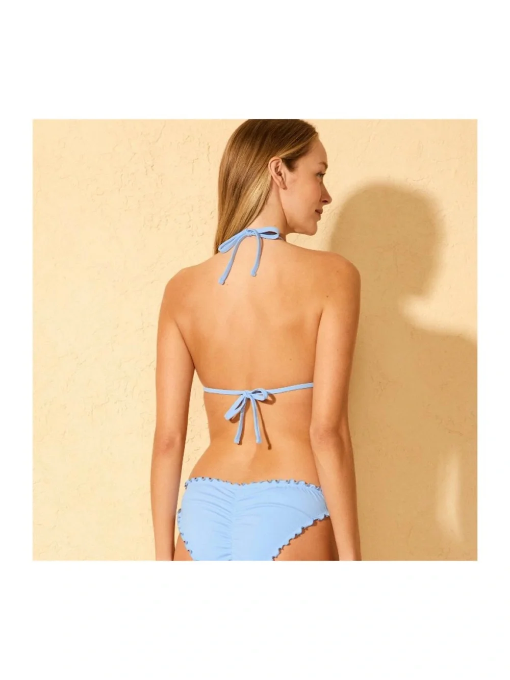 Shade & Shore - (2) Ruffle Bikini Tops (Burgundy and Light Blue - Small)